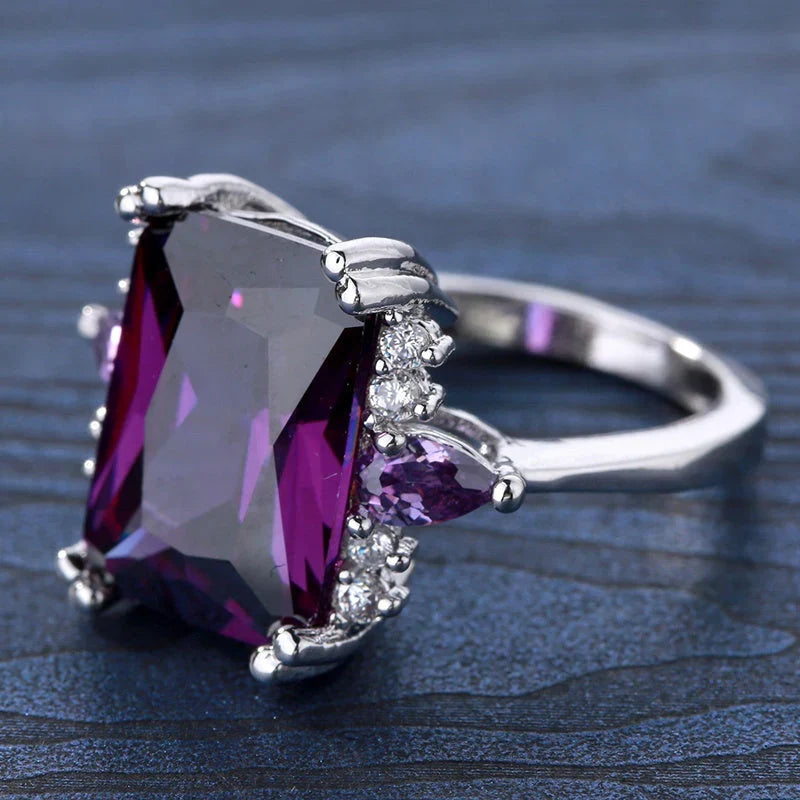Edelstahlring mit Amethyst