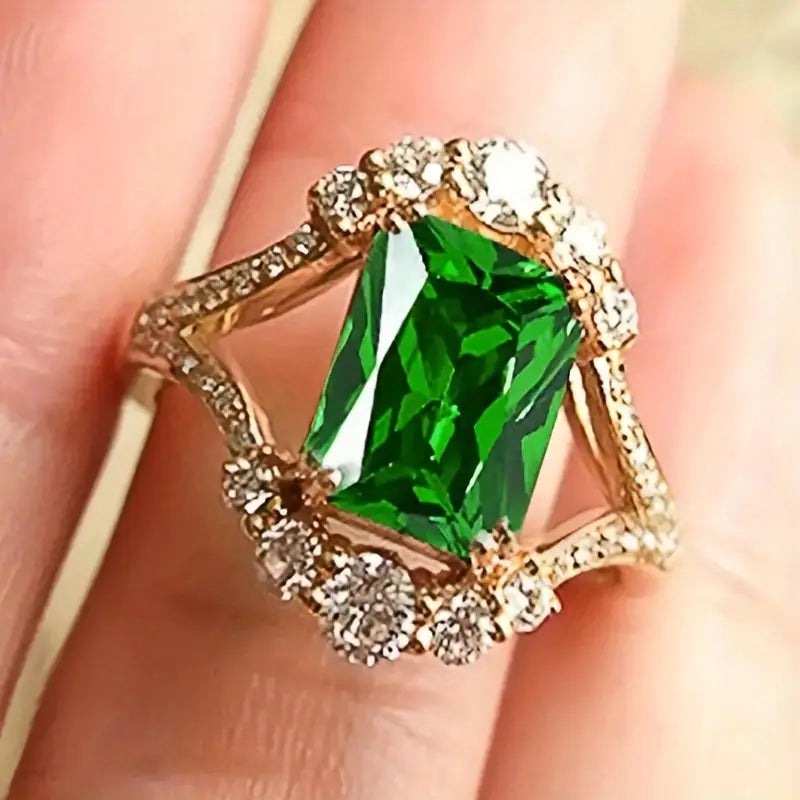 Eleganter Smaragdsteinring
