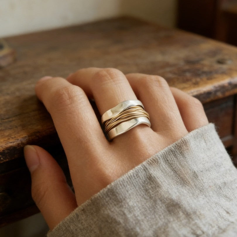 Zweiklang – Silber-Gold Wellenring
