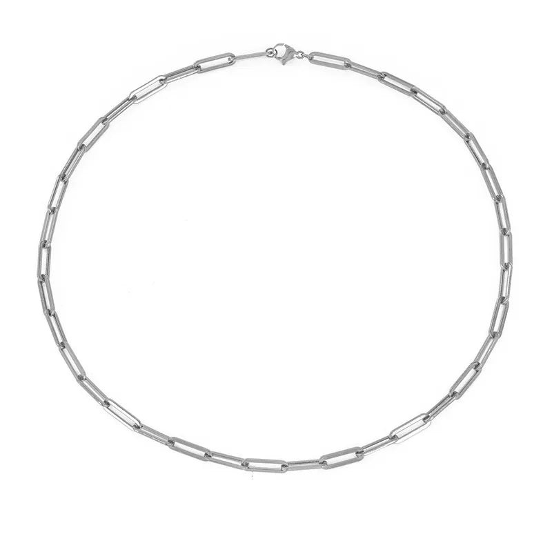 Feine Paperclip-Gliederkette aus Edelstahl für Damen