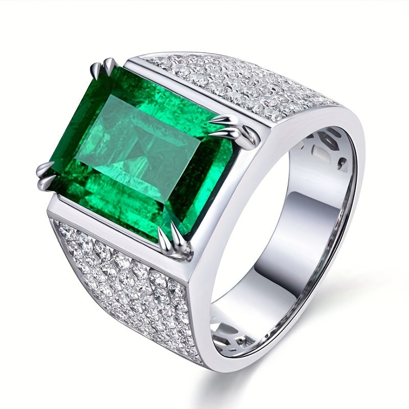 Elza-Ring mit Smaragdstein und Zirkonia