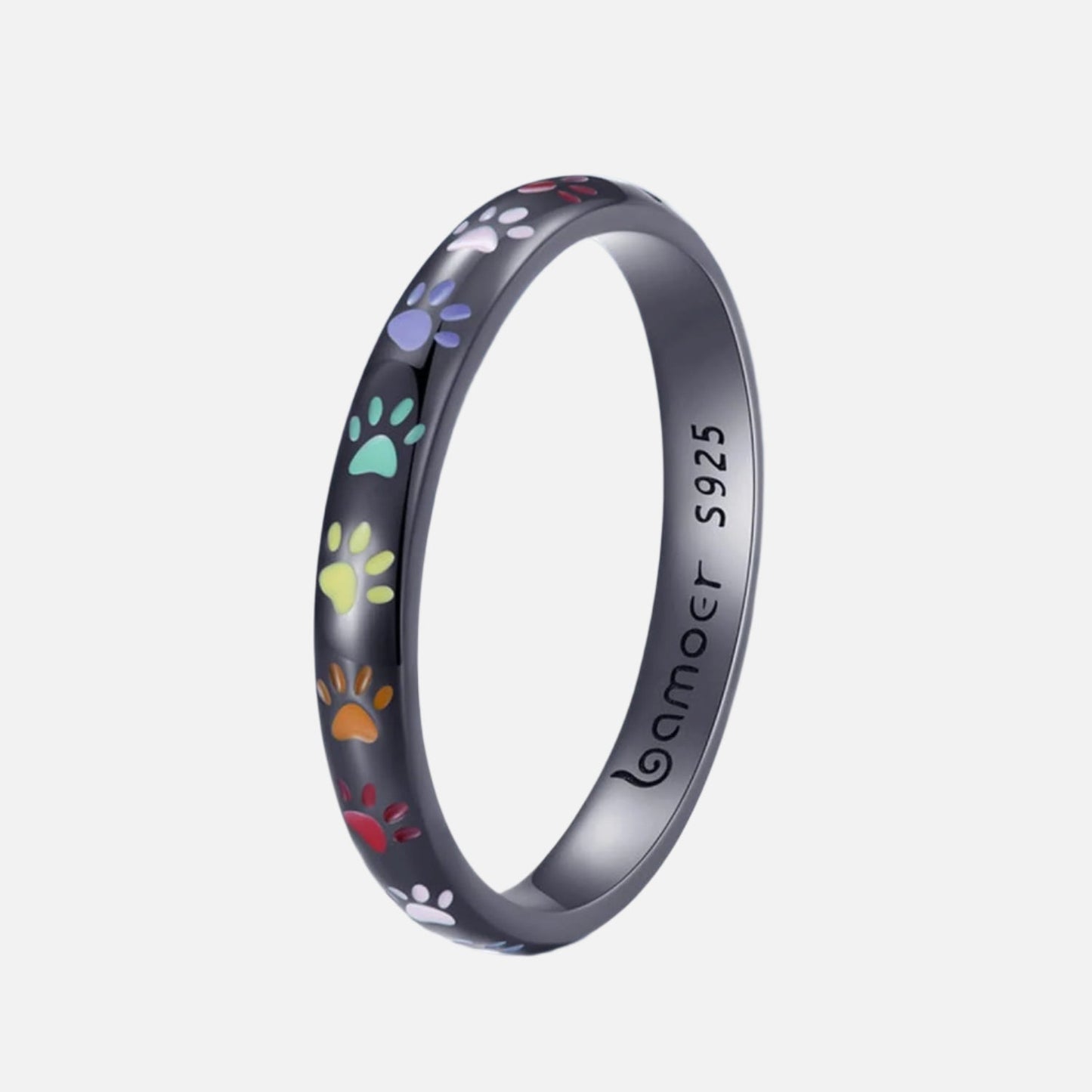 Ring aus Proof-Silber mit Pfotenzeichnung