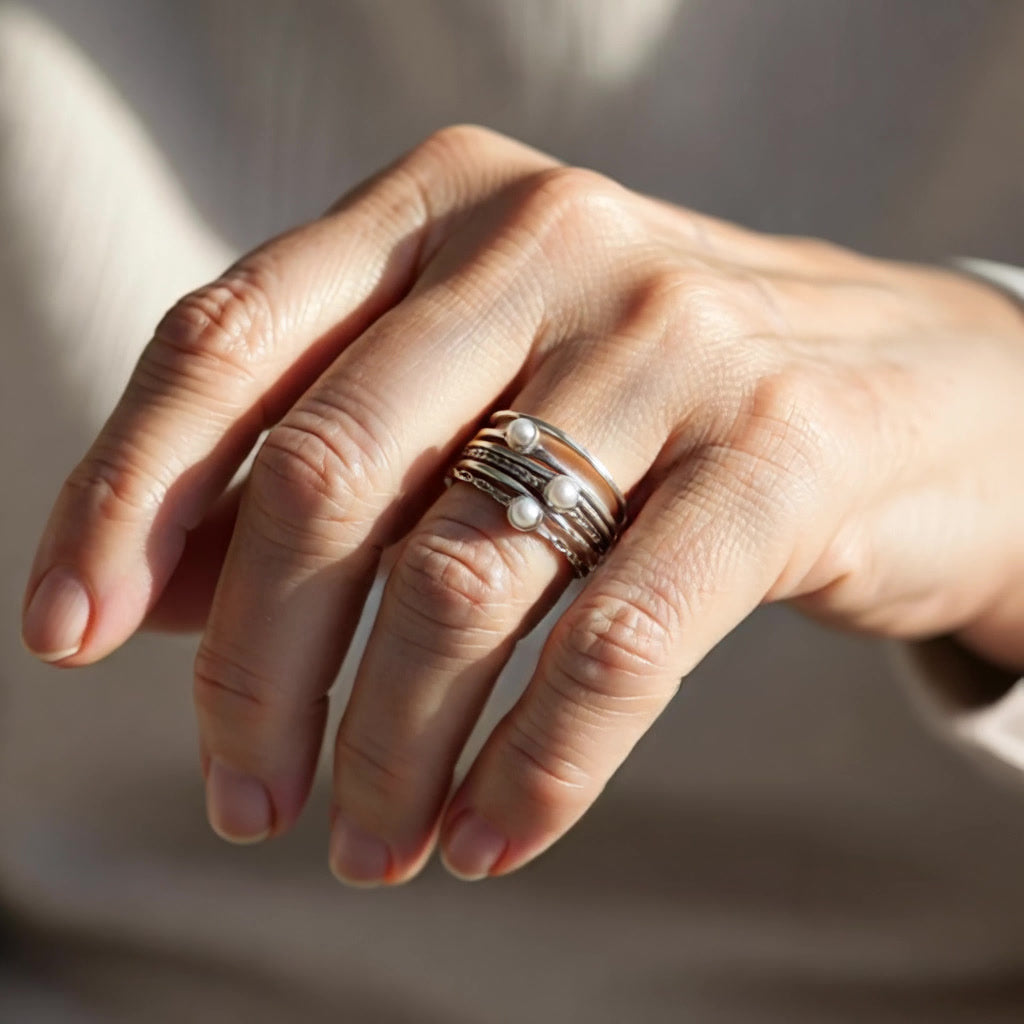 Ring mit Perleneinlage