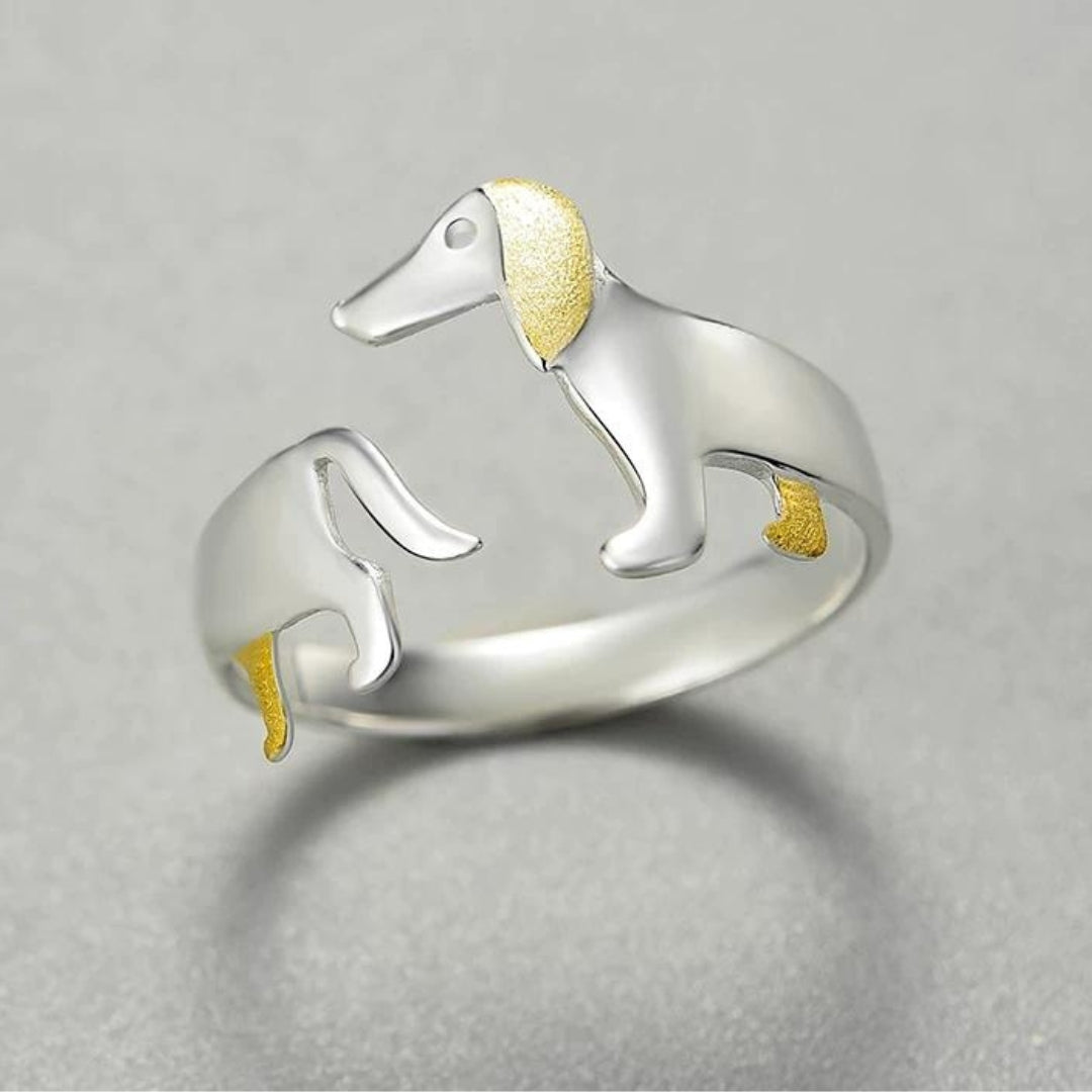 Vintage-Ring mit buntem Emaille-Blatt