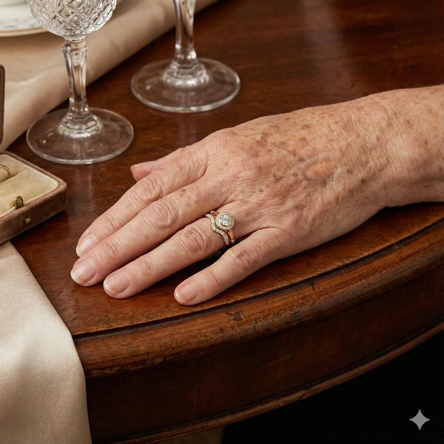 Set Vintage-Ringe aus Gold mit Diamanten