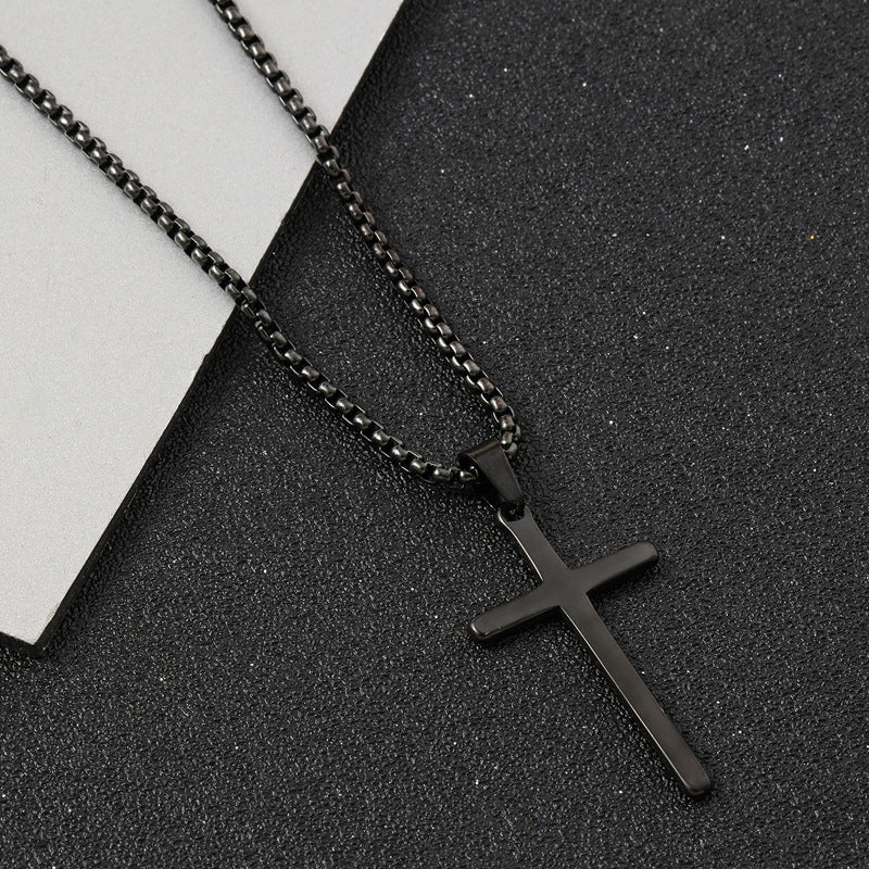 Edelstahl Kreuz-Halskette für Damen und Herren in drei Farben