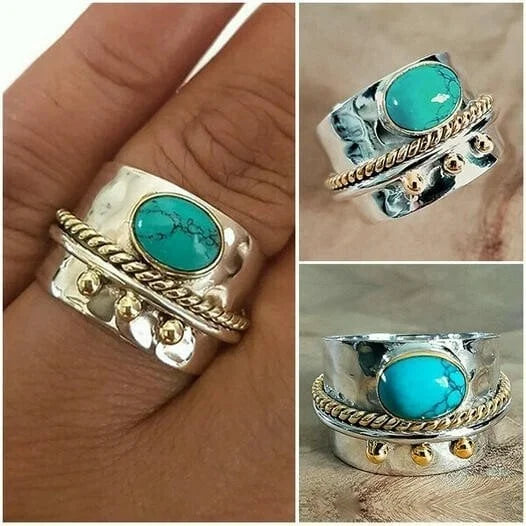 Vintage-Ring mit Saphir