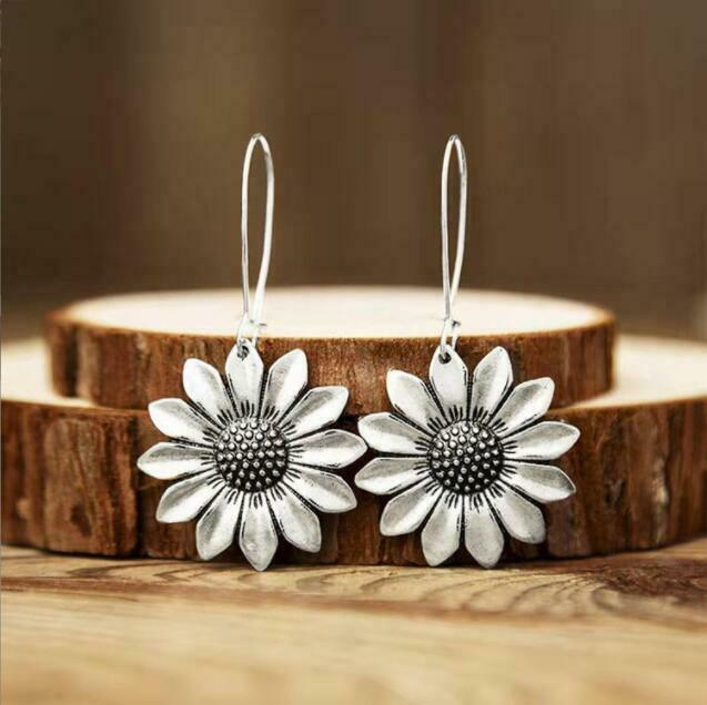 Antike Blumen Ohrhänger im Boho-Stil für Damen