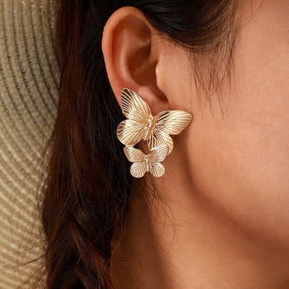 Elegante Schmetterlings-Ohrringe im Vintage-Stil für Damen