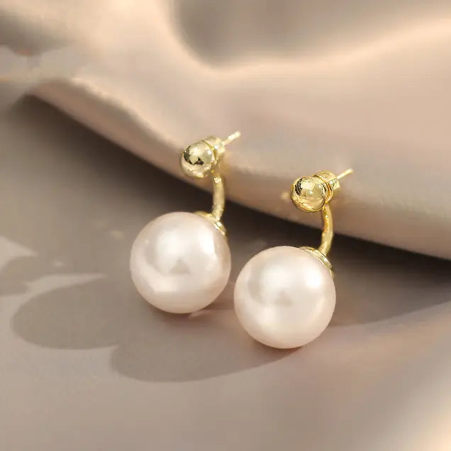 Elegante Perlenohrringe mit stilvoller Doppelperlen-Optik für Damen