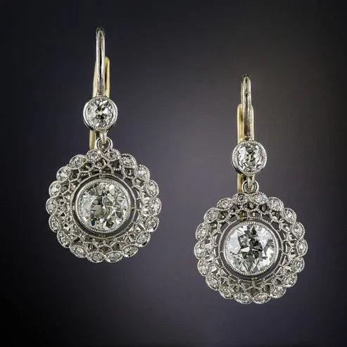 Vintage Diamant Ohrringe im Mandala-Design mit Zirkonia-Steinen