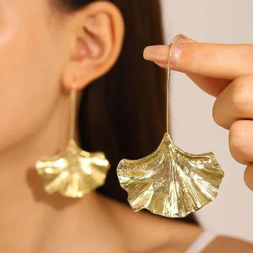 Elegante Ginkgo-Blatt Hängeohrringe für Damen