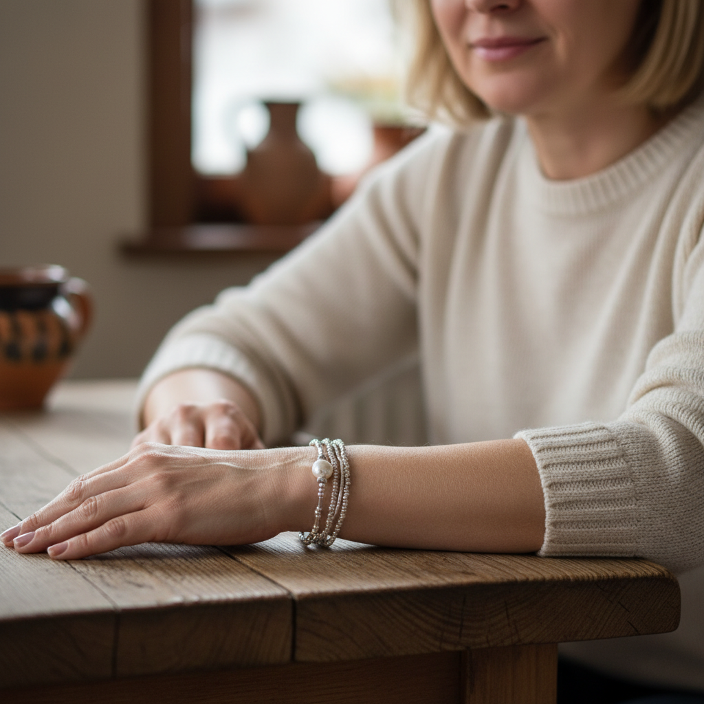 Vintage-inspiriertes Perl- und Perlenarmband-Set
