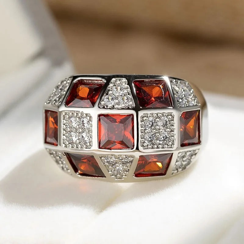 Vintage-Ring mit grünem Blatt-Stein