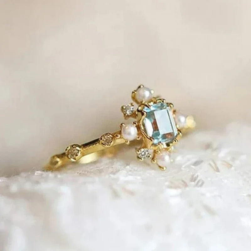 Vintage-Ring mit Perleneinlage