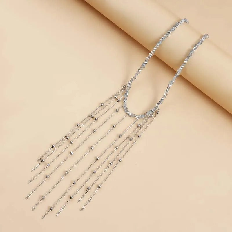 Eleganter Strass Haarschmuck mit Perlen- und Fransen-Design