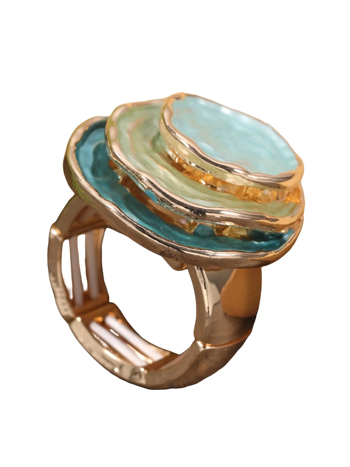 Vintage 3-lagiger Ring mit Emaille