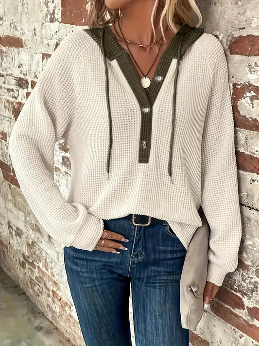 ELIRA | Langarm-Hoodie mit Frontknöpfen