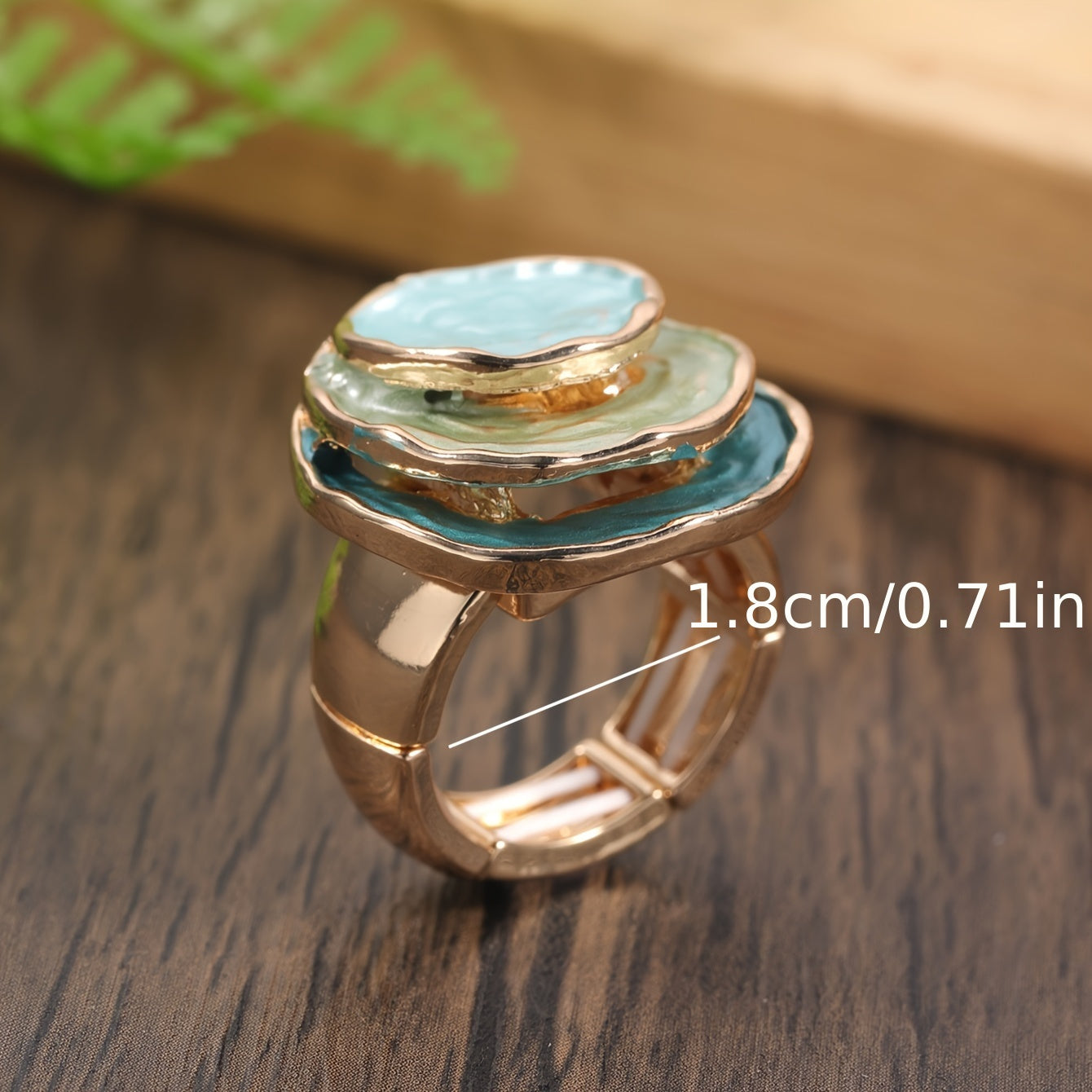 Boho-Ring dreischichtig emailliert