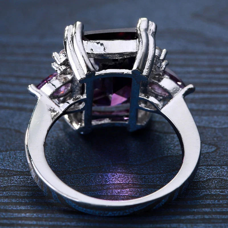 Edelstahlring mit Amethyst