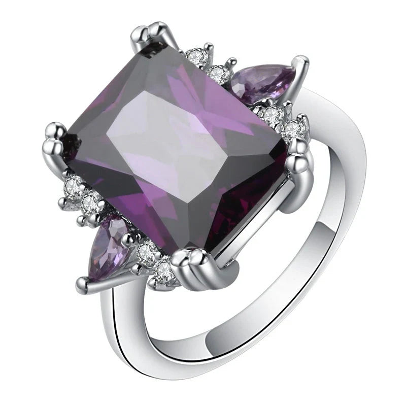Edelstahlring mit Amethyst