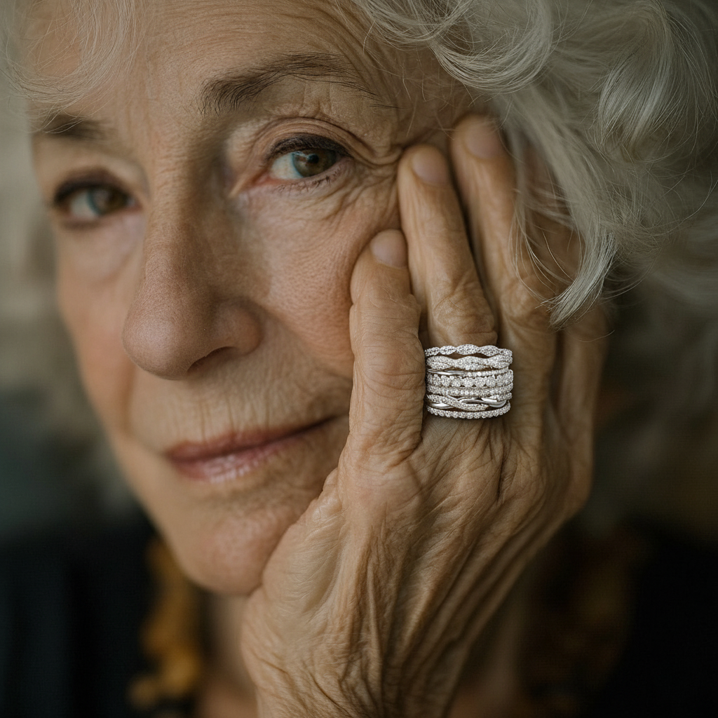 Vintage-Ring mit geschichteten Zirkonias