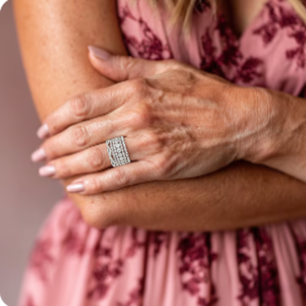 Vintage-Ring mit geschichteten Zirkonias