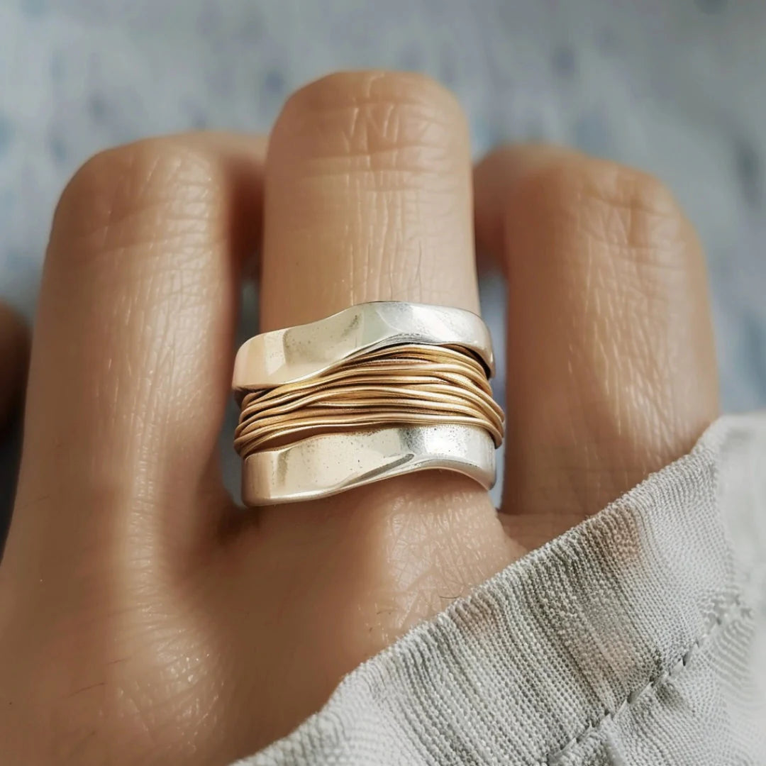 Zweiklang – Silber-Gold Wellenring