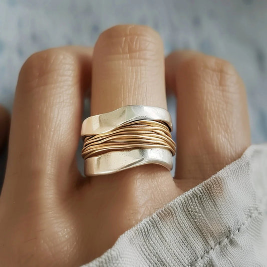 Zweiklang – Silber-Gold Wellenring