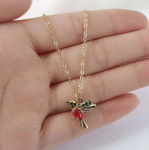 Kolibri-Schmuckset mit schimmernden Edelstein-Akzenten für Damen