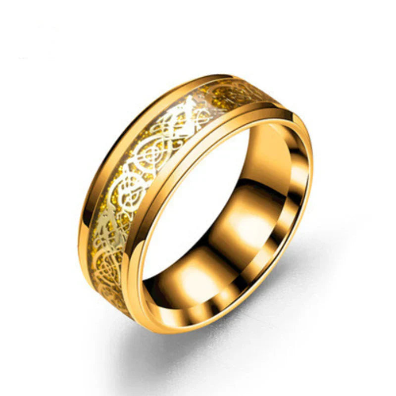 Edelstahlring mit keltischem Drachendesign