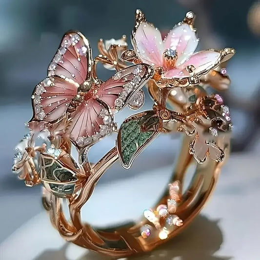Schmetterlingsmoment – Rosé-Gold Ring mit Zirkonia