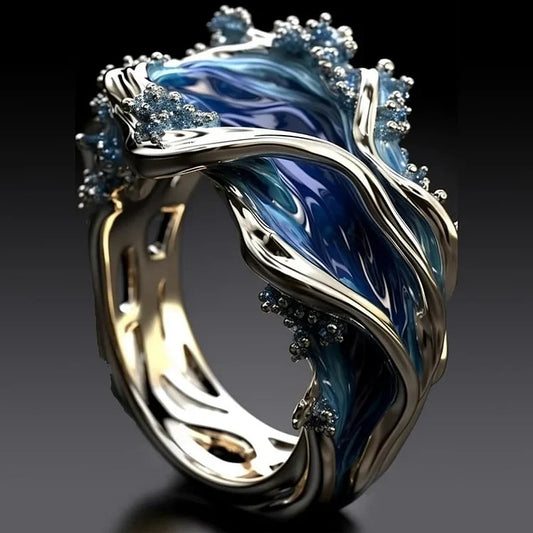 Große Welle – Ozean-Statement-Ring