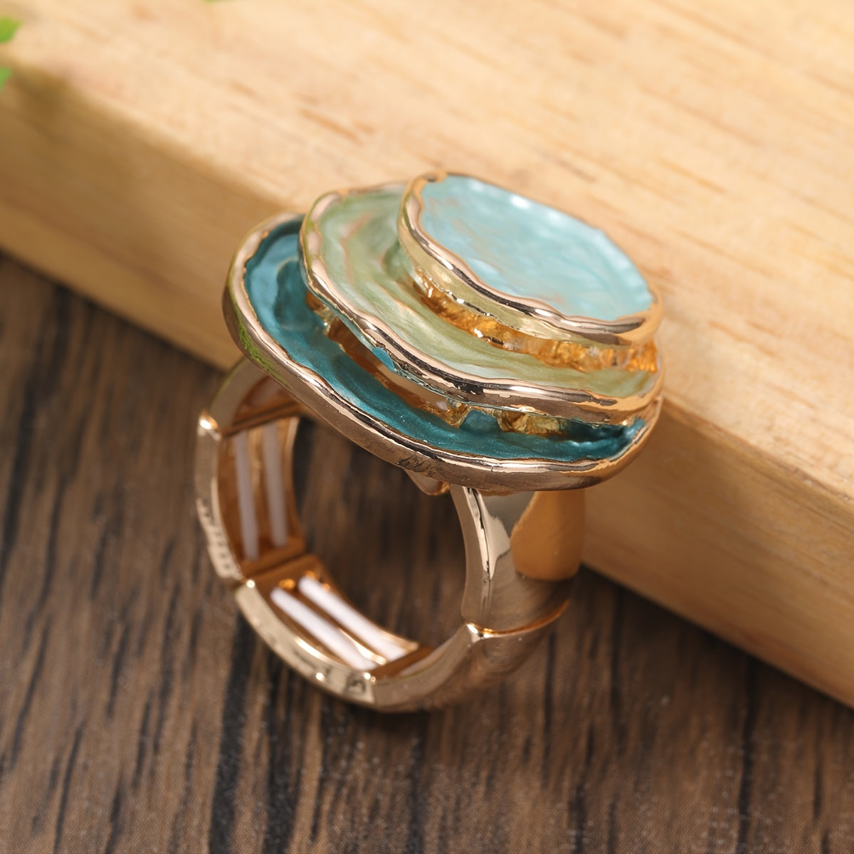 Boho-Ring dreischichtig emailliert