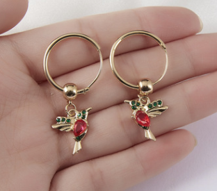 Kolibri-Schmuckset mit schimmernden Edelstein-Akzenten für Damen