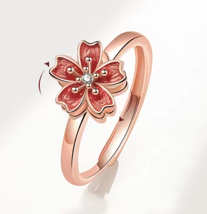 Katrin | Kirschblüten-Drehring (925 Sterling Silber)