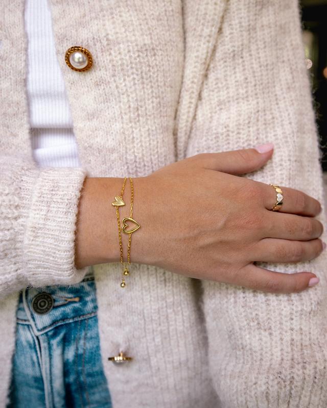 Verbundene Herzen Armband-Set