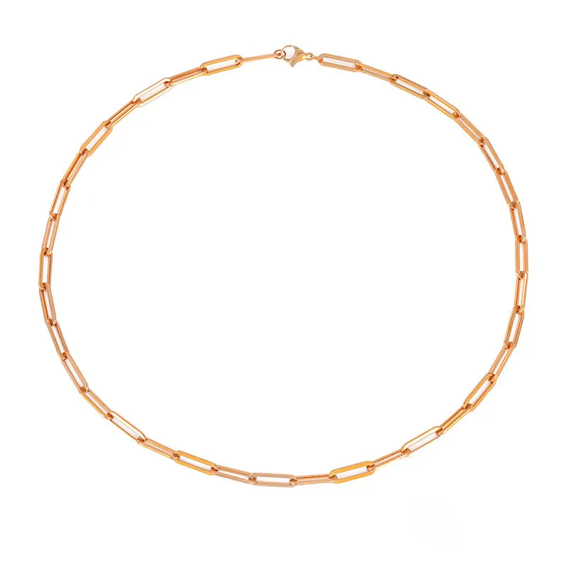 Feine Paperclip-Gliederkette aus Edelstahl für Damen
