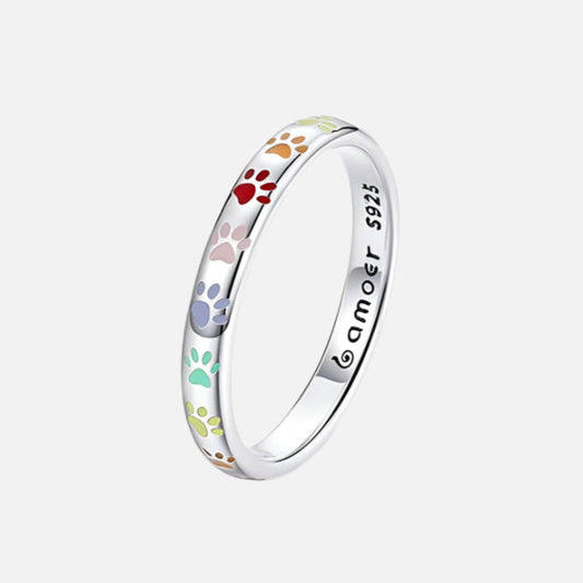 Ring aus Proof-Silber mit Pfotenzeichnung