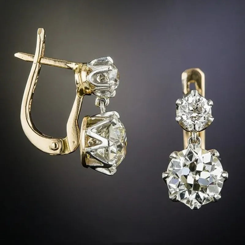 Elegante Zirkonia Ohrringe im Europäischen Design mit funkelnden Steinen