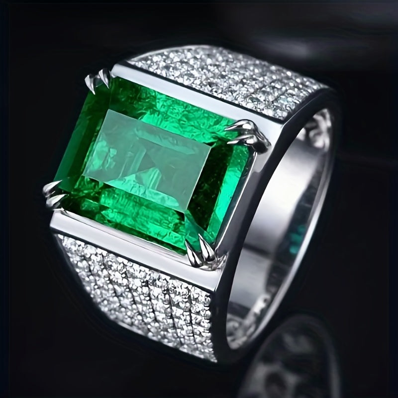 Elza-Ring mit Smaragdstein und Zirkonia