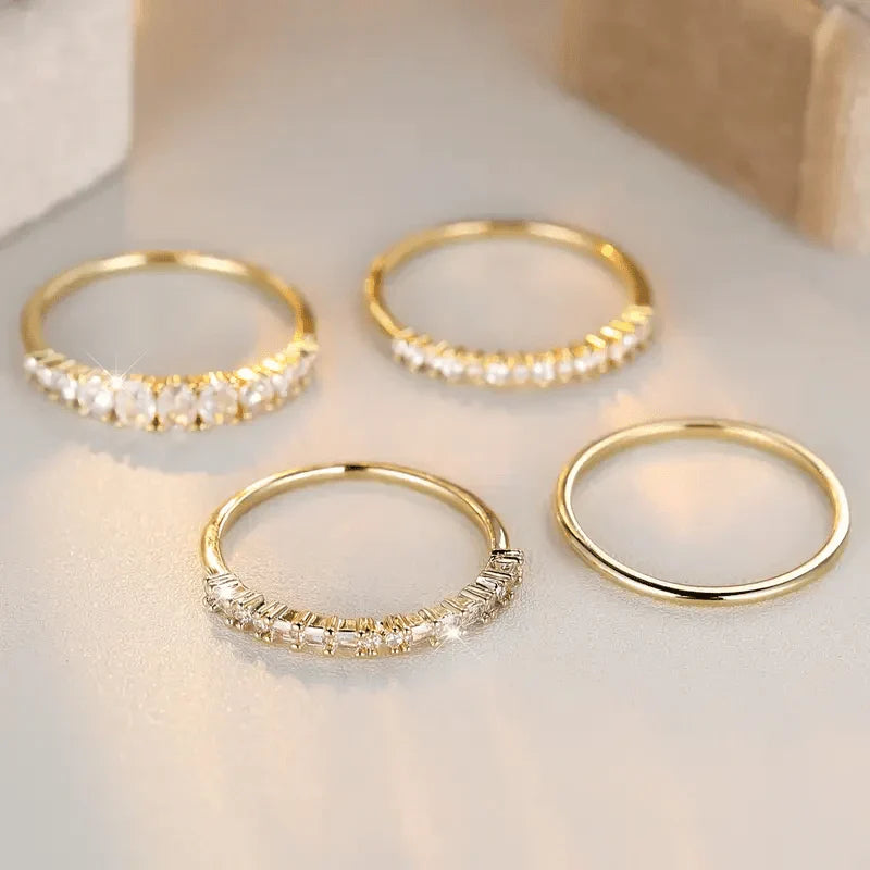 Stapelbares Ringset mit Zirkonia – Eleganz, die glänzt
