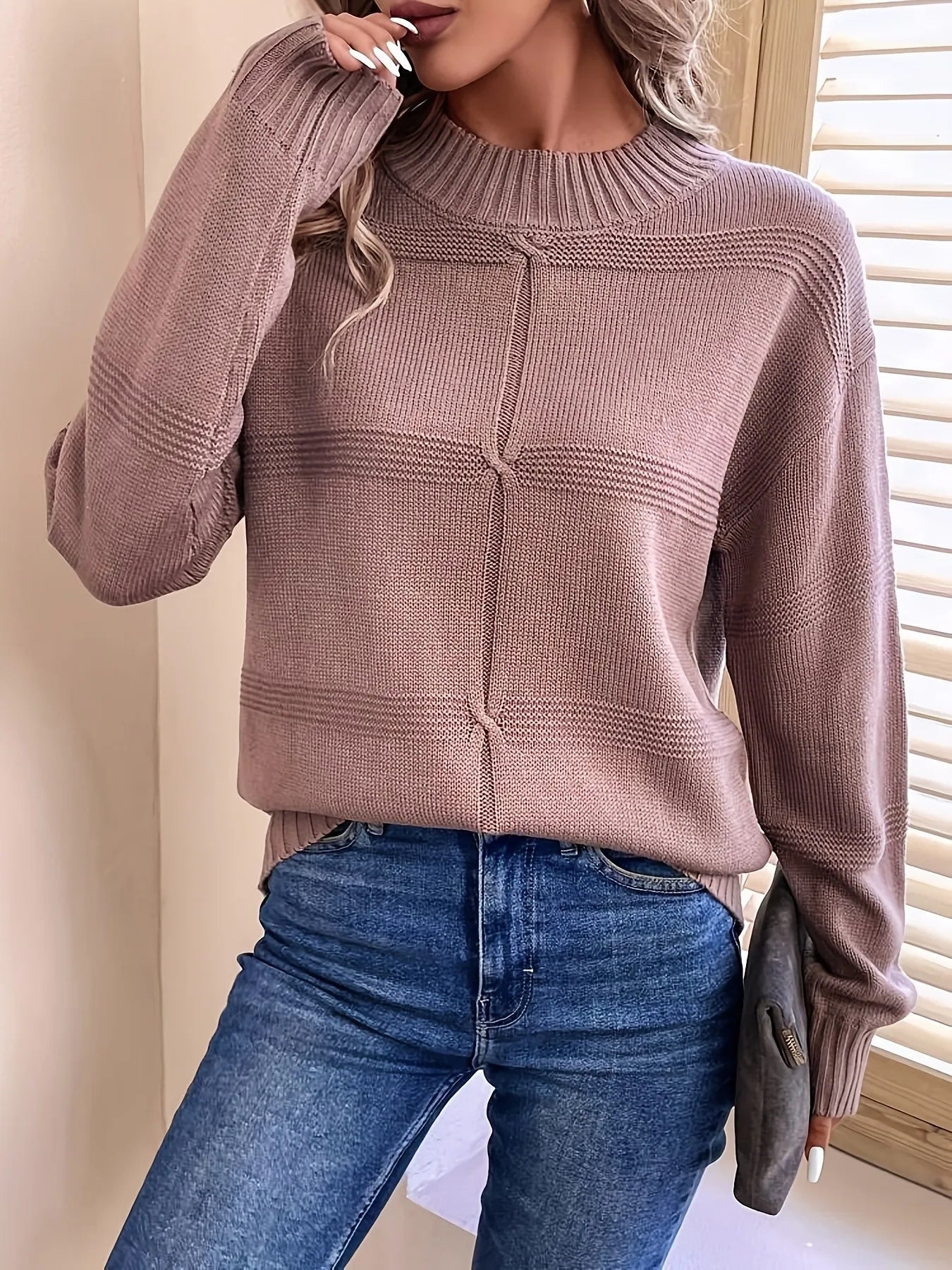 Jane | Eleganter Rundhals-Strickpullover