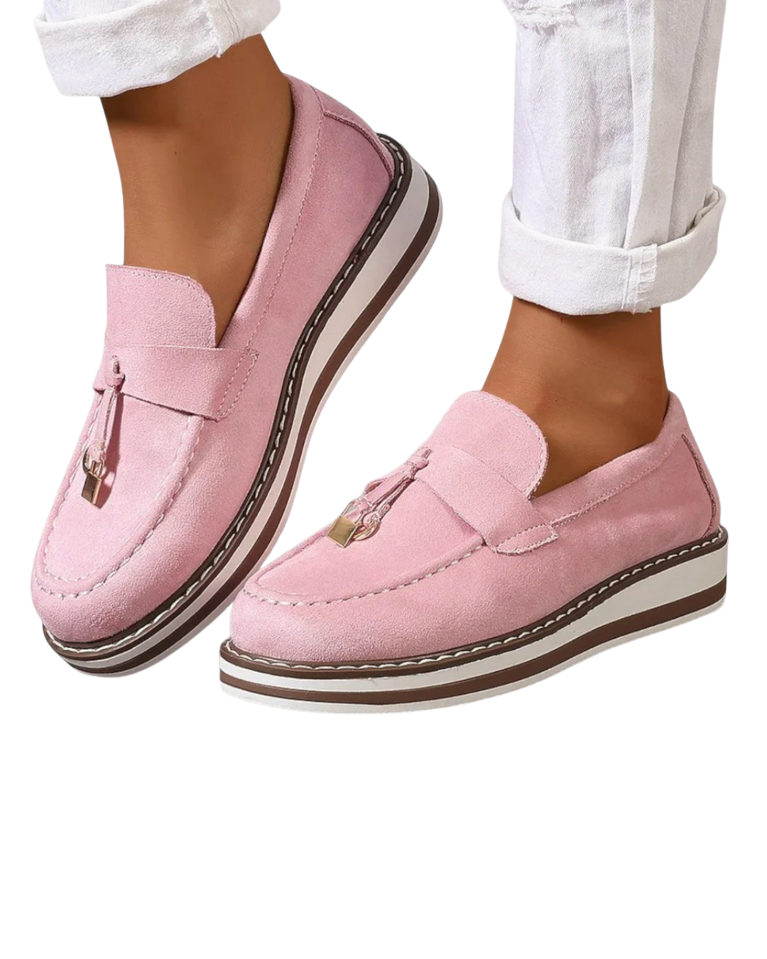 Munich Maison | Loafer mit Tassel-Detail – Rosa & Kamel