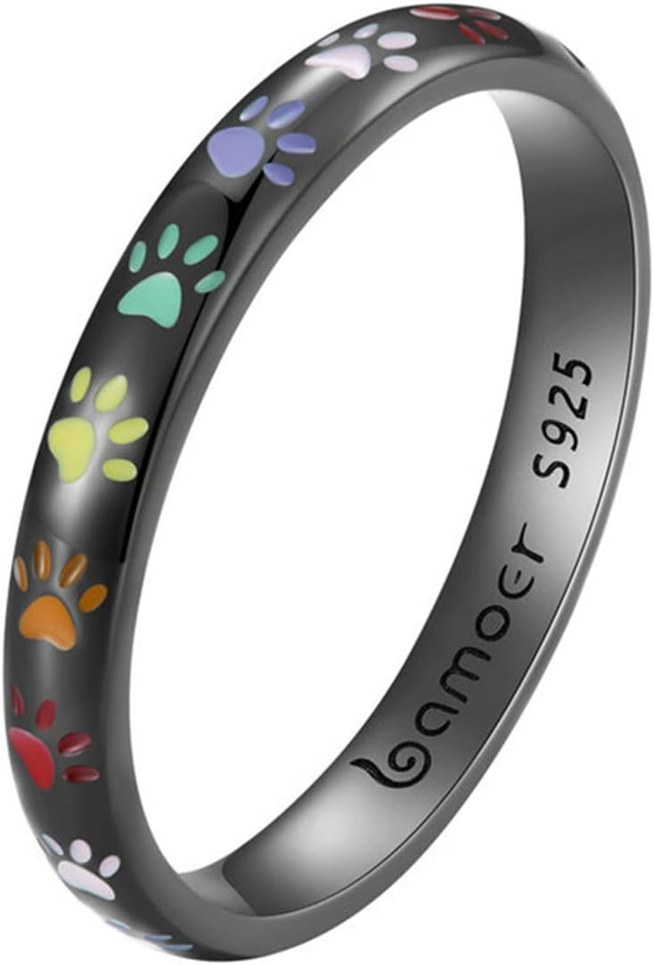 Ring aus Proof-Silber mit Pfotenzeichnung