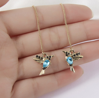 Kolibri-Schmuckset mit schimmernden Edelstein-Akzenten für Damen