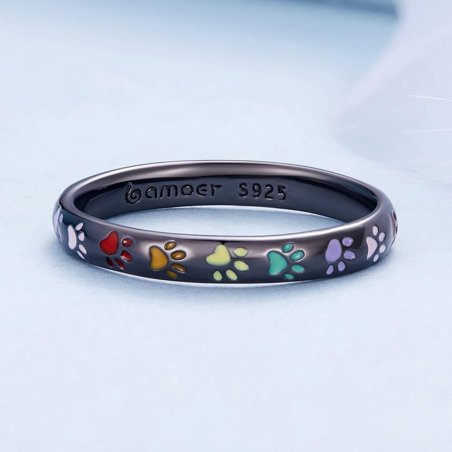 Ring aus Proof-Silber mit Pfotenzeichnung