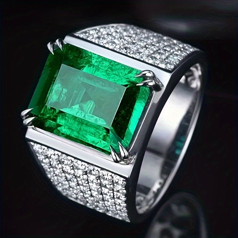Elza-Ring mit Smaragdstein und Zirkonia