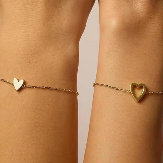 Verbundene Herzen Armband-Set