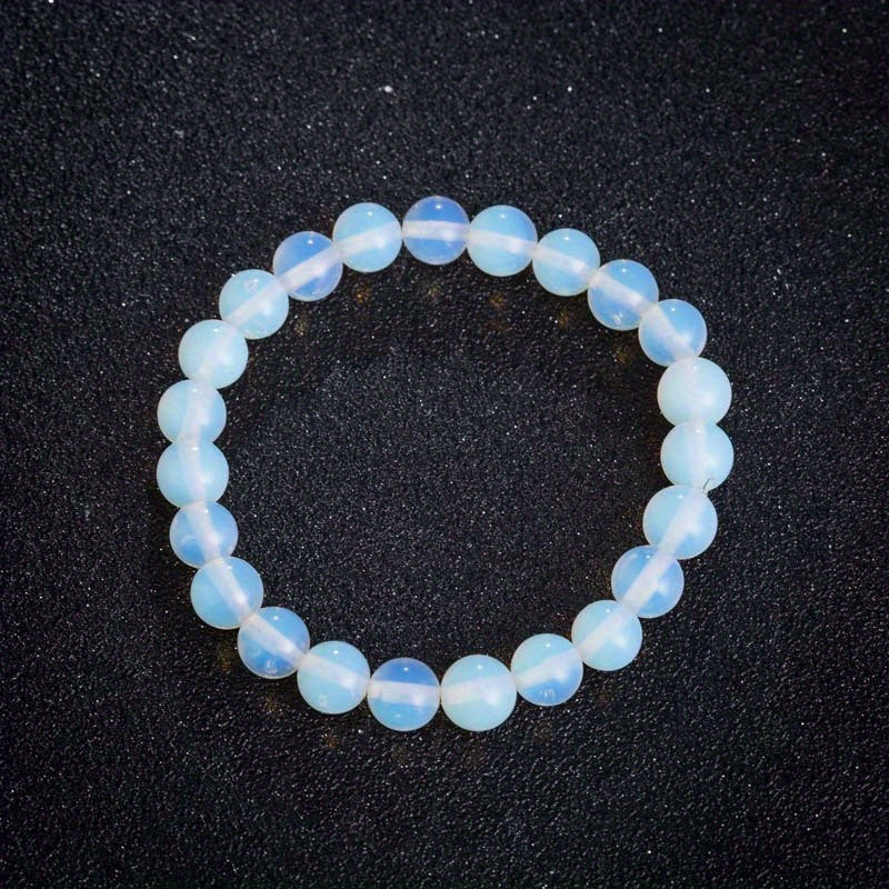 Schimmerndes Opalit Perlenarmband Unisex Stretch Edelstein Armband